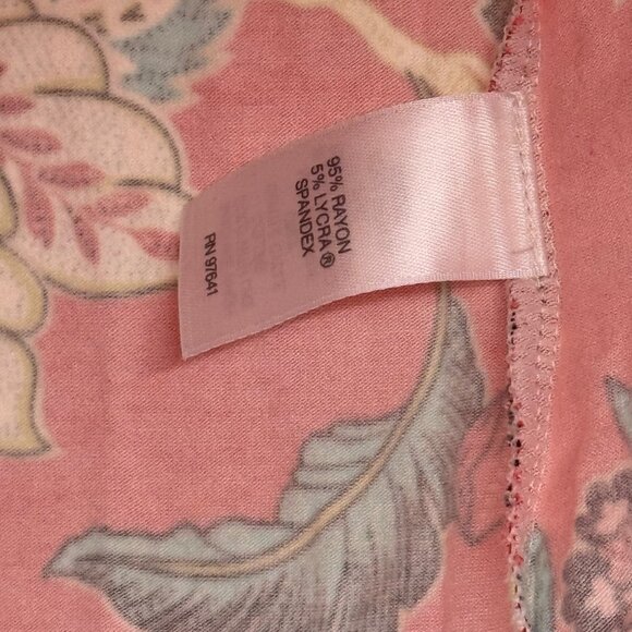 J jill Wearever Collection orange Floral knit  3/4 Sleeve Top size large petite - Picture 6 of 9